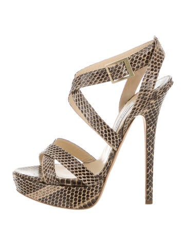 Jimmy Choo Snakeskin Vamp Sandals