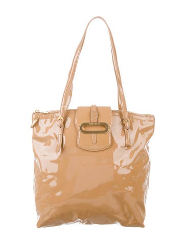 Jimmy Choo Tan Patent Leather Shoulder Bag