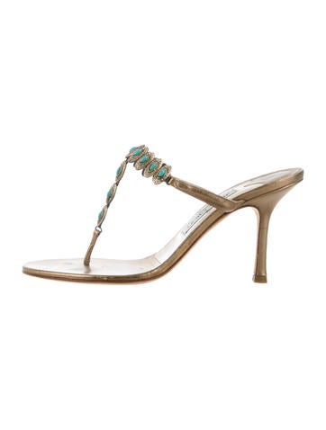 Jimmy Choo Embellished Slide Sandals
