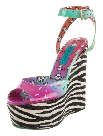 Jimmy Choo Rob Pruitt Zebra Print Confetti Wedges