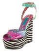 Jimmy Choo Rob Pruitt Zebra Print Confetti Wedges