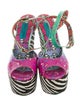 Jimmy Choo Rob Pruitt Zebra Print Confetti Wedges