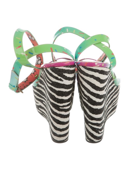 Jimmy Choo Rob Pruitt Zebra Print Confetti Wedges