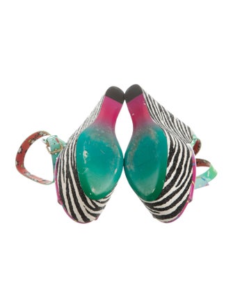 Jimmy Choo Rob Pruitt Zebra Print Confetti Wedges