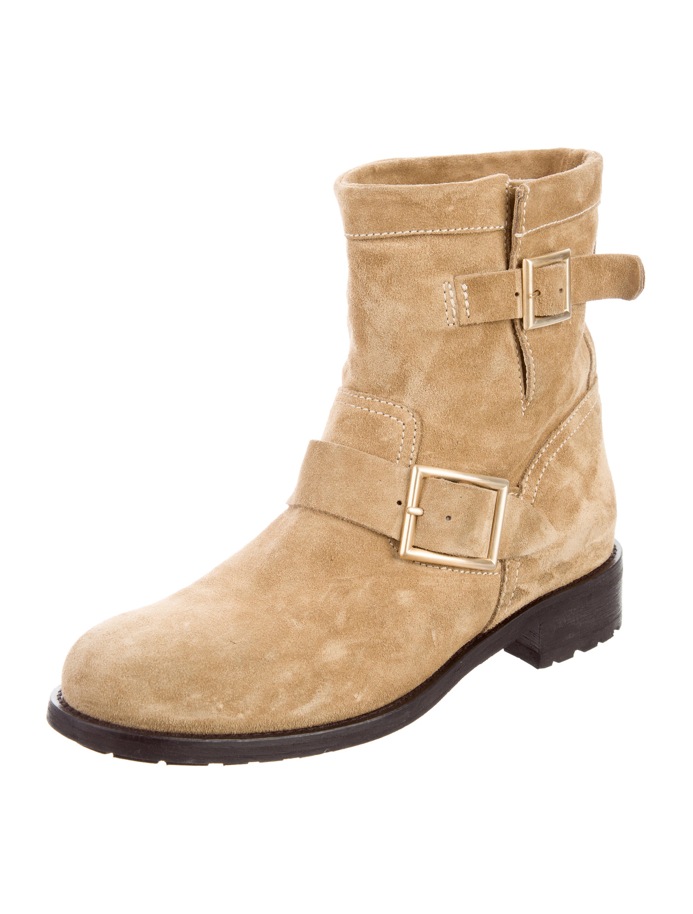 Jimmy Choo Suede RoundToe Ankle Boots Shoes JIM65621 The RealReal