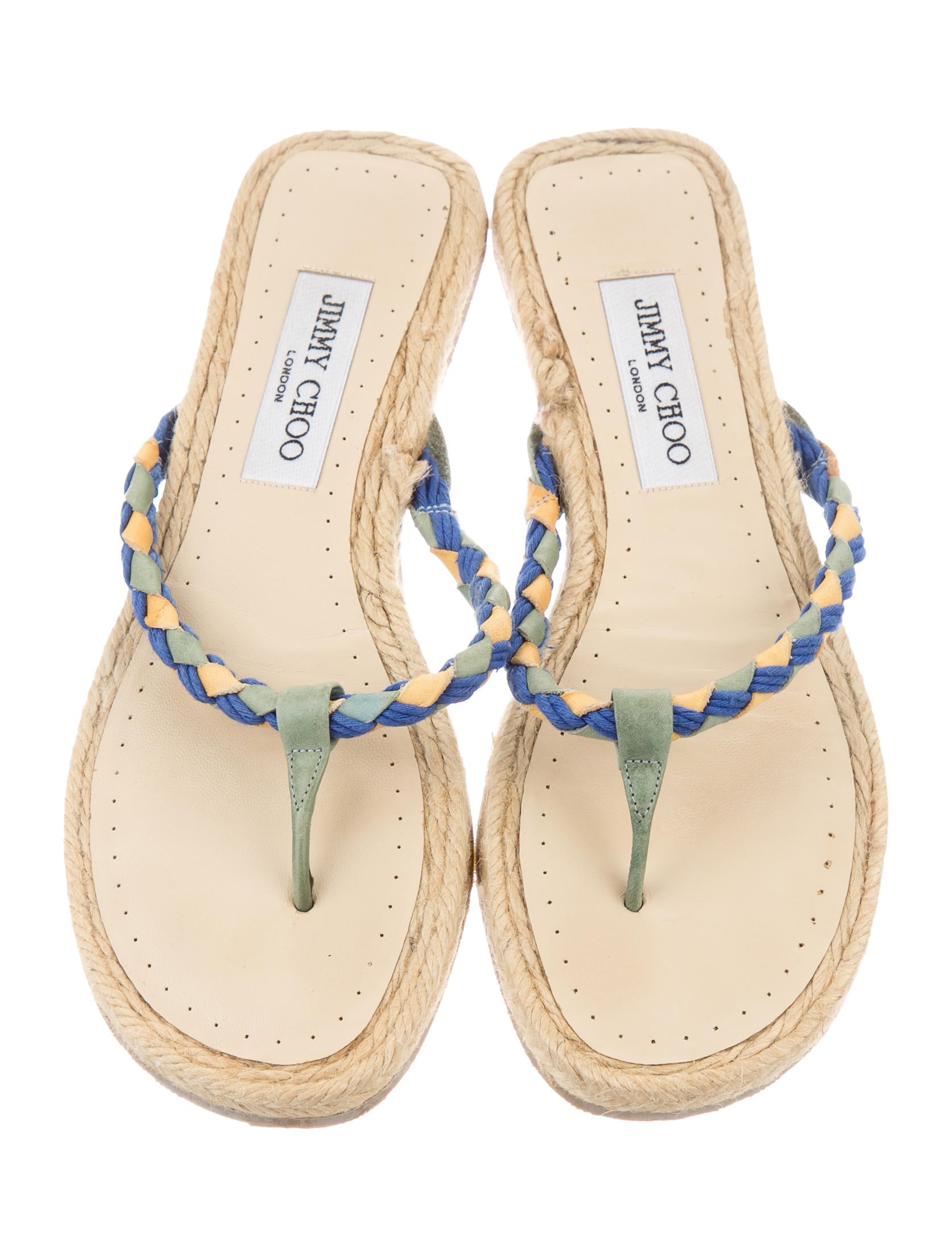 Jimmy Choo Braided Thong Sandals Shoes JIM66934 The RealReal