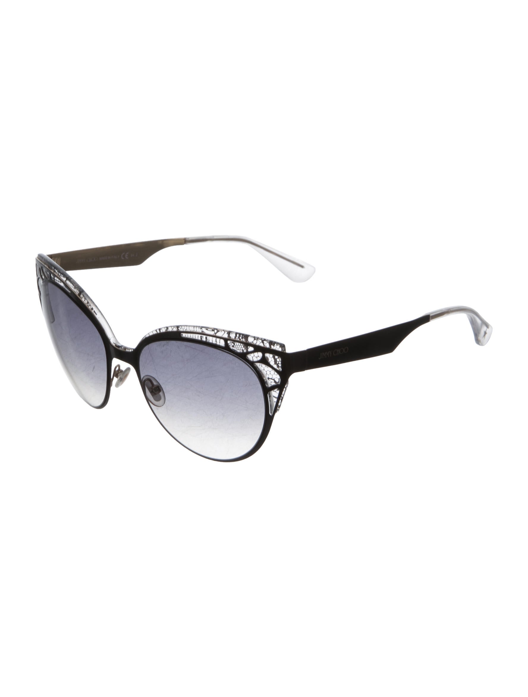 Jimmy Choo Oversize Lace Sunglasses Black Sunglasses, Accessories