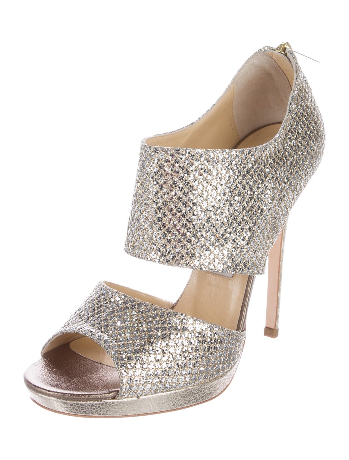 Jimmy Choo Private Glitter Sandals - Shoes - JIM68570 | The RealReal