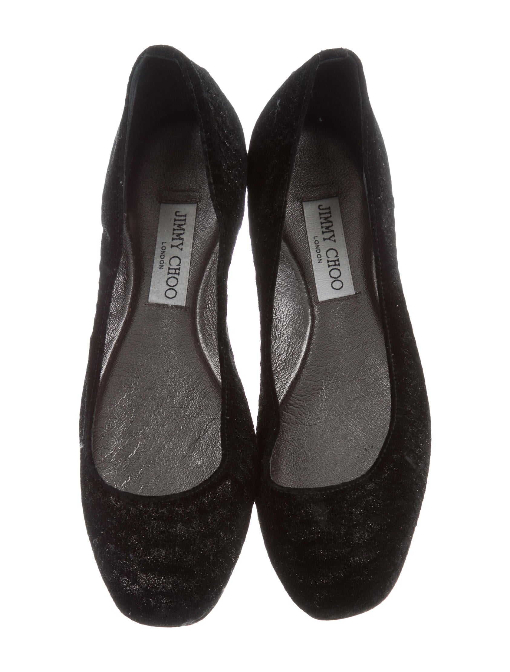 Jimmy Choo Metallic Velvet Flats Shoes JIM74637 The RealReal