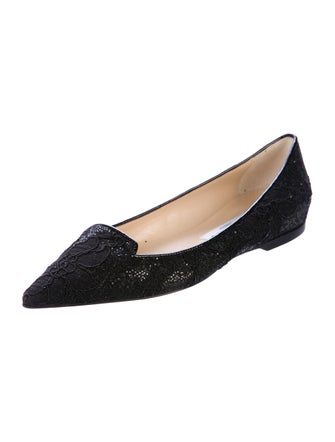 Jimmy Choo Glitter Pointed-Toe Flats