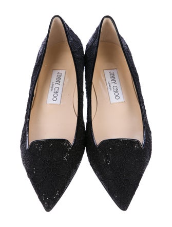 Jimmy Choo Glitter Pointed-Toe Flats