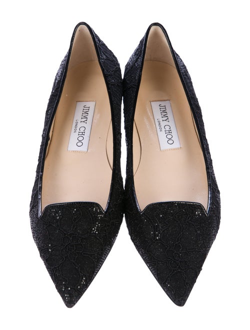 Jimmy Choo Glitter Pointed-Toe Flats