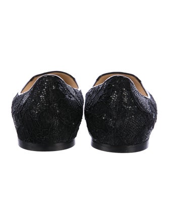 Jimmy Choo Glitter Pointed-Toe Flats