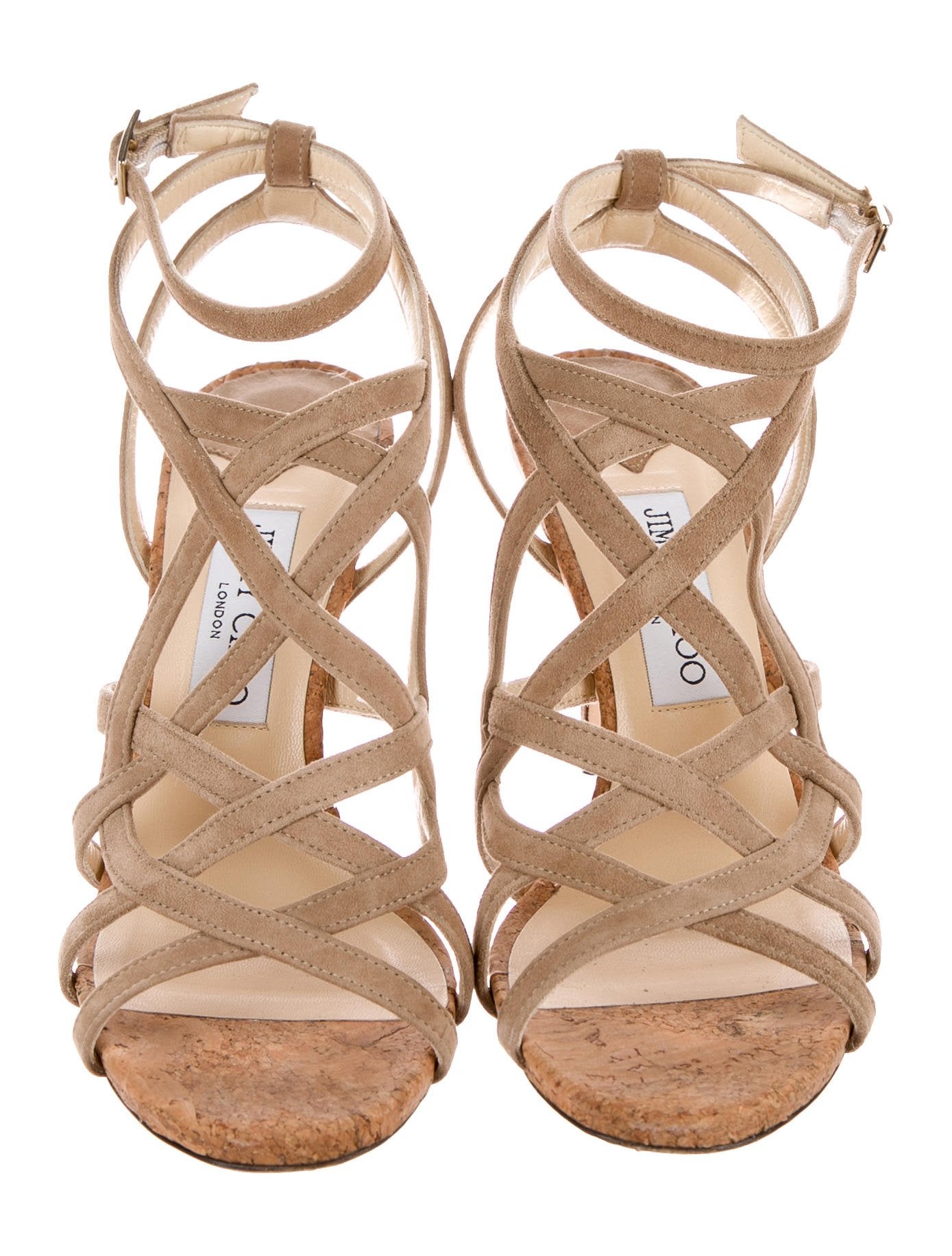 Jimmy Choo Suede Cage Sandals - Shoes - JIM77847 | The RealReal