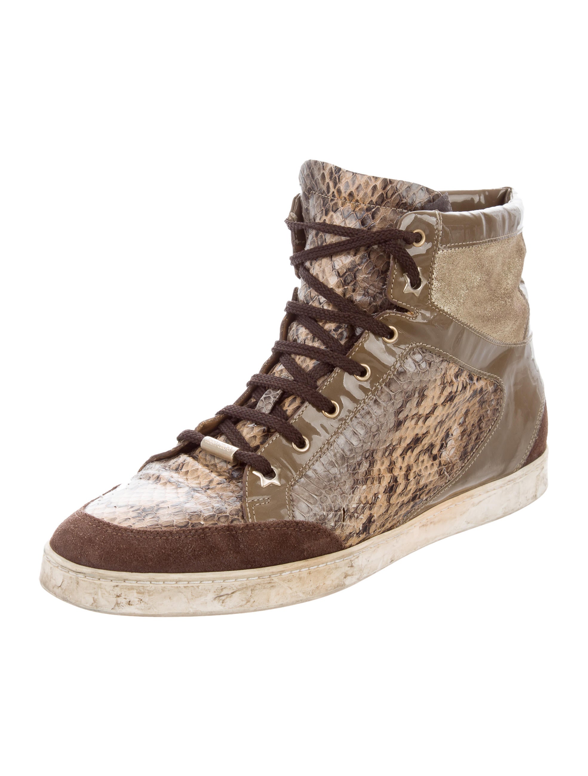snakeskin high top sneakers