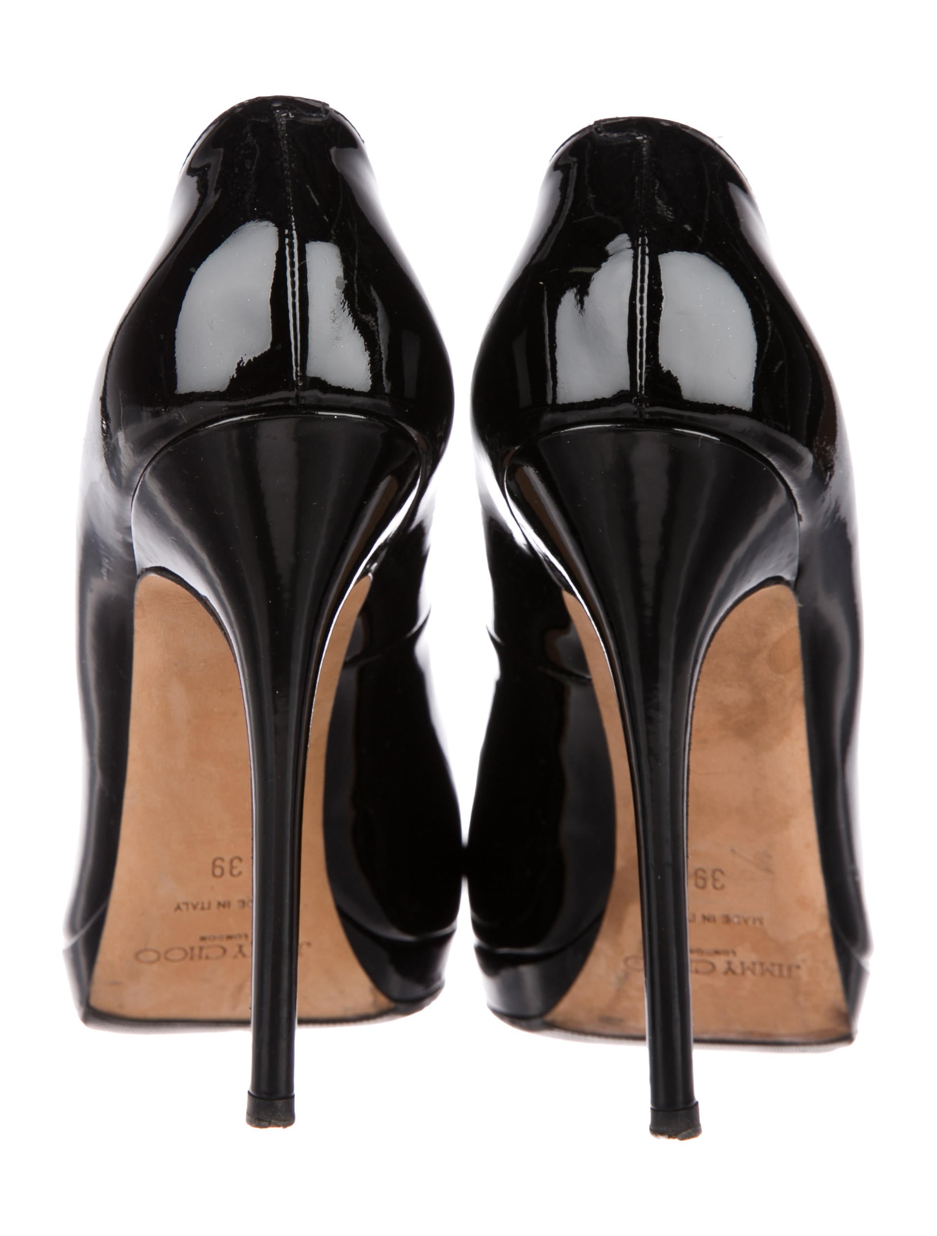 Jimmy Choo Patent Leather PeepToe Pumps Shoes JIM90861 The RealReal