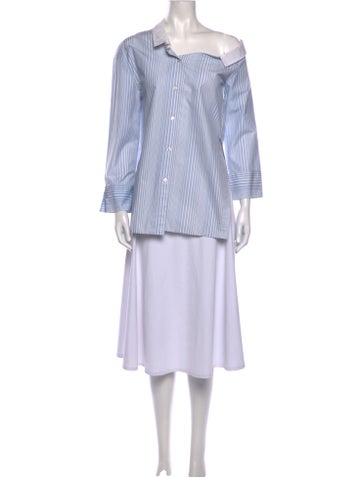 Ji Oh Tops Striped Asymmetrical Tunic S