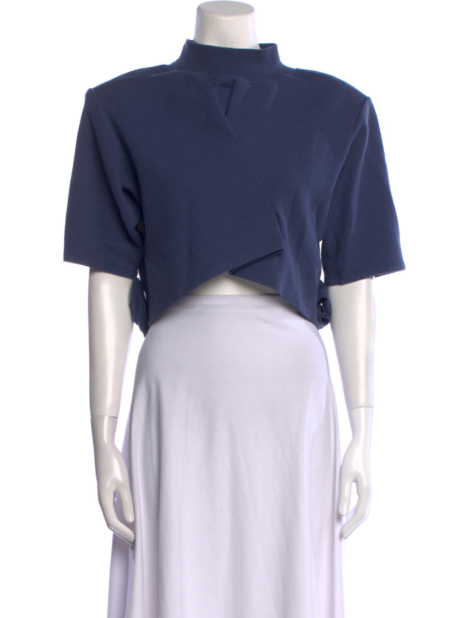 Ji Oh Mock Neck Short Sleeve Crop Top