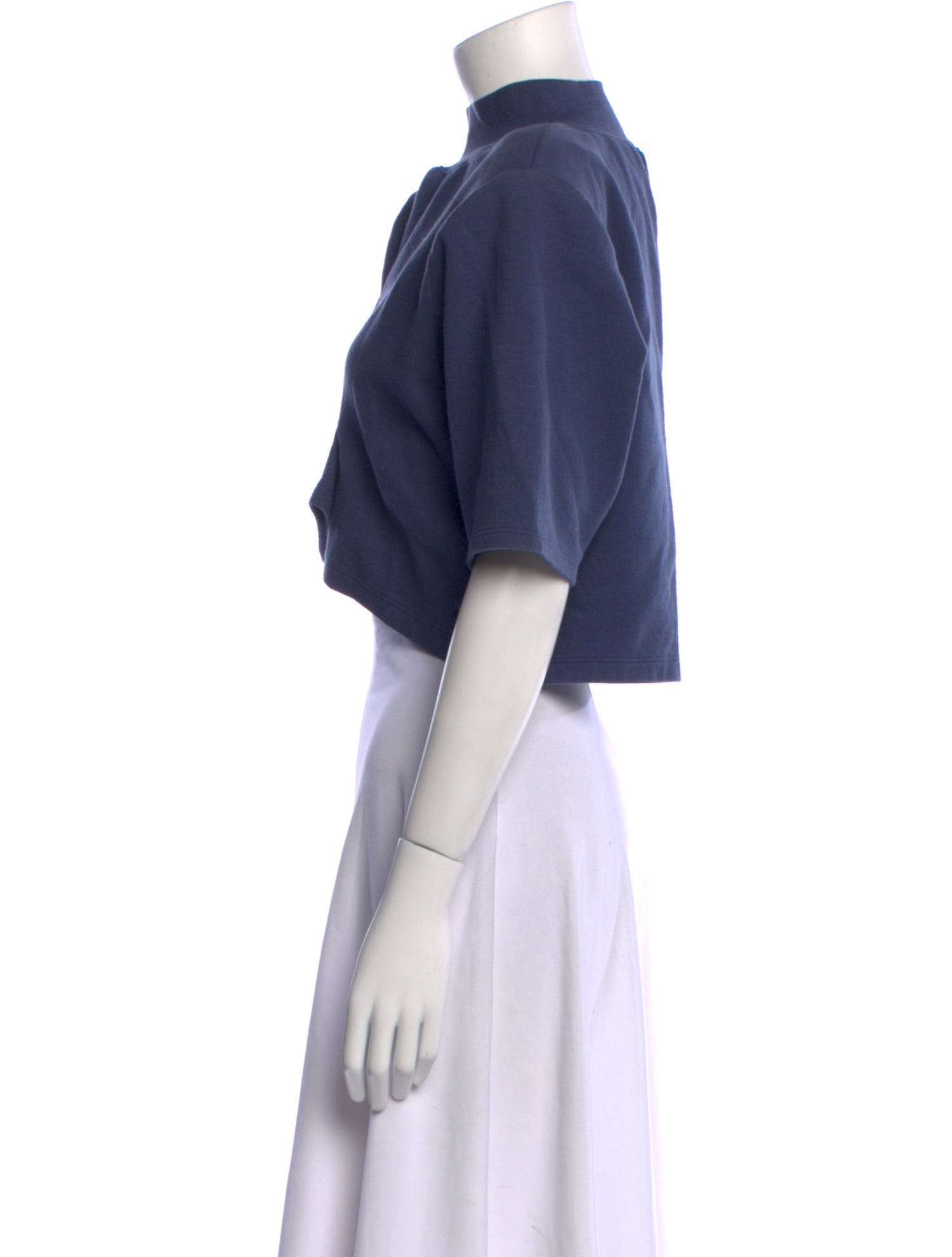 Ji Oh Mock Neck Short Sleeve Crop Top