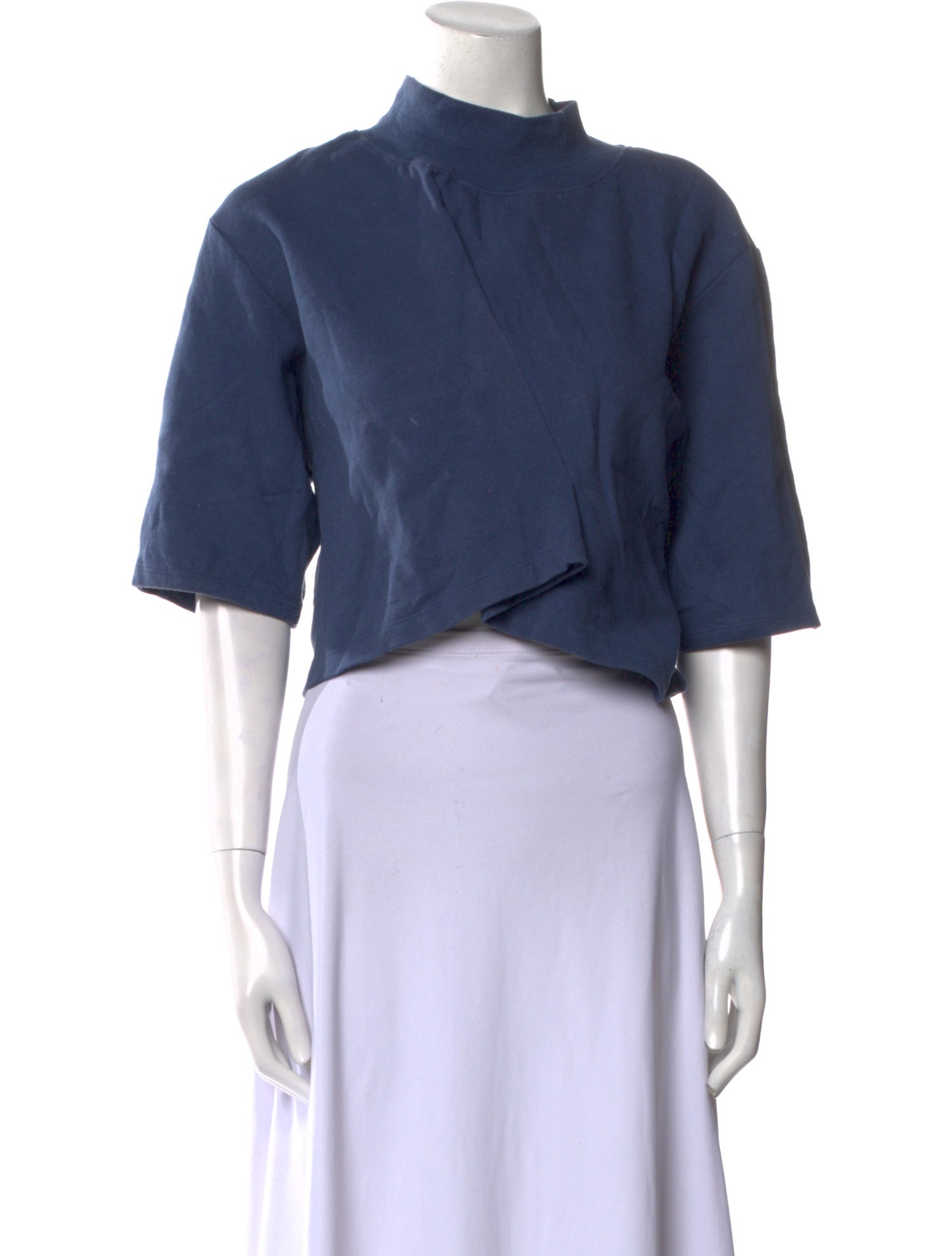 Ji Oh Mock Neck Short Sleeve Crop Top