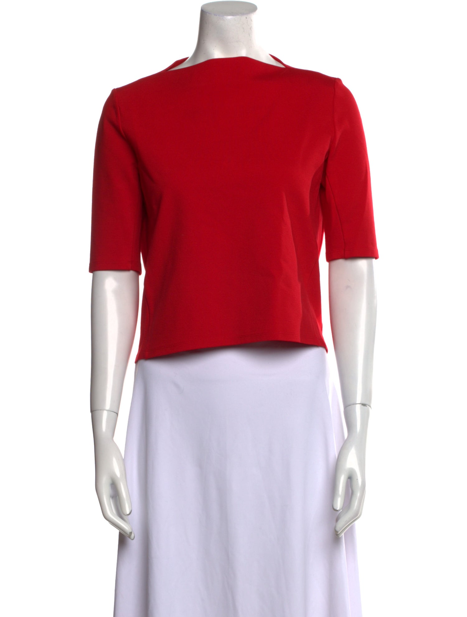 Ji Oh Bateau Neckline Short Sleeve Crop Top