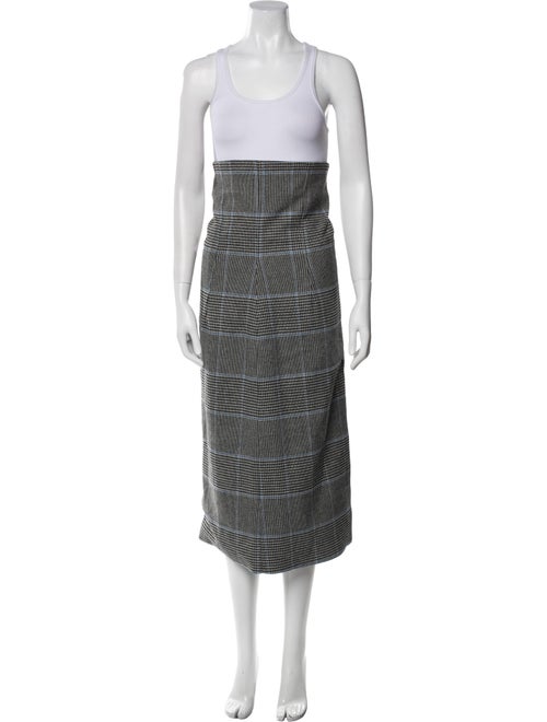 Ji Oh Plaid Print Midi Length Skirt