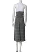 Ji Oh Plaid Print Midi Length Skirt
