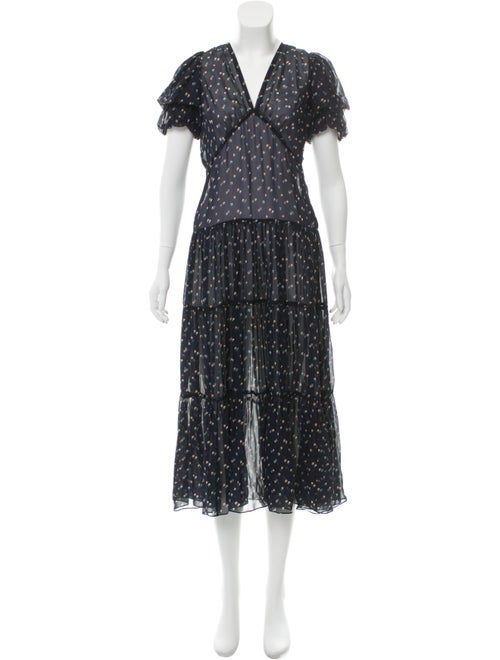 Jill Stuart Printed Maxi Dress Blue