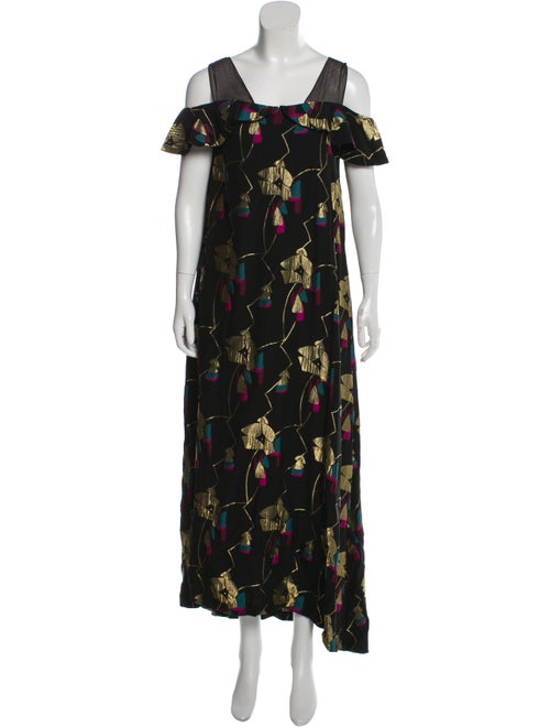 Jill Stuart Sleeveless Printed Maxi Dress Black