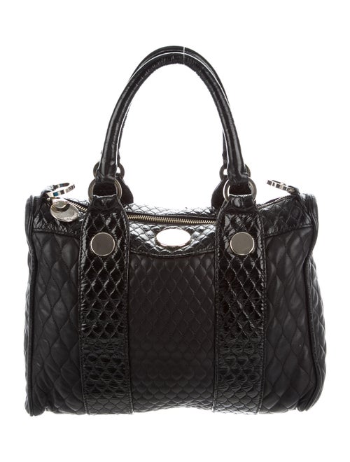 Jill Stuart Patent Leather Trim Shoulder Bag Black