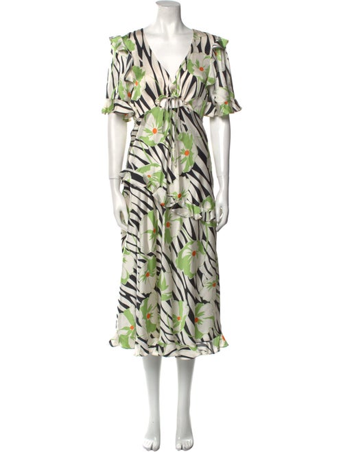 Jill Stuart Floral Print Midi Length Dress