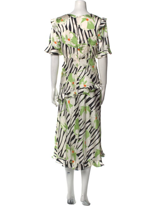 Jill Stuart Floral Print Midi Length Dress