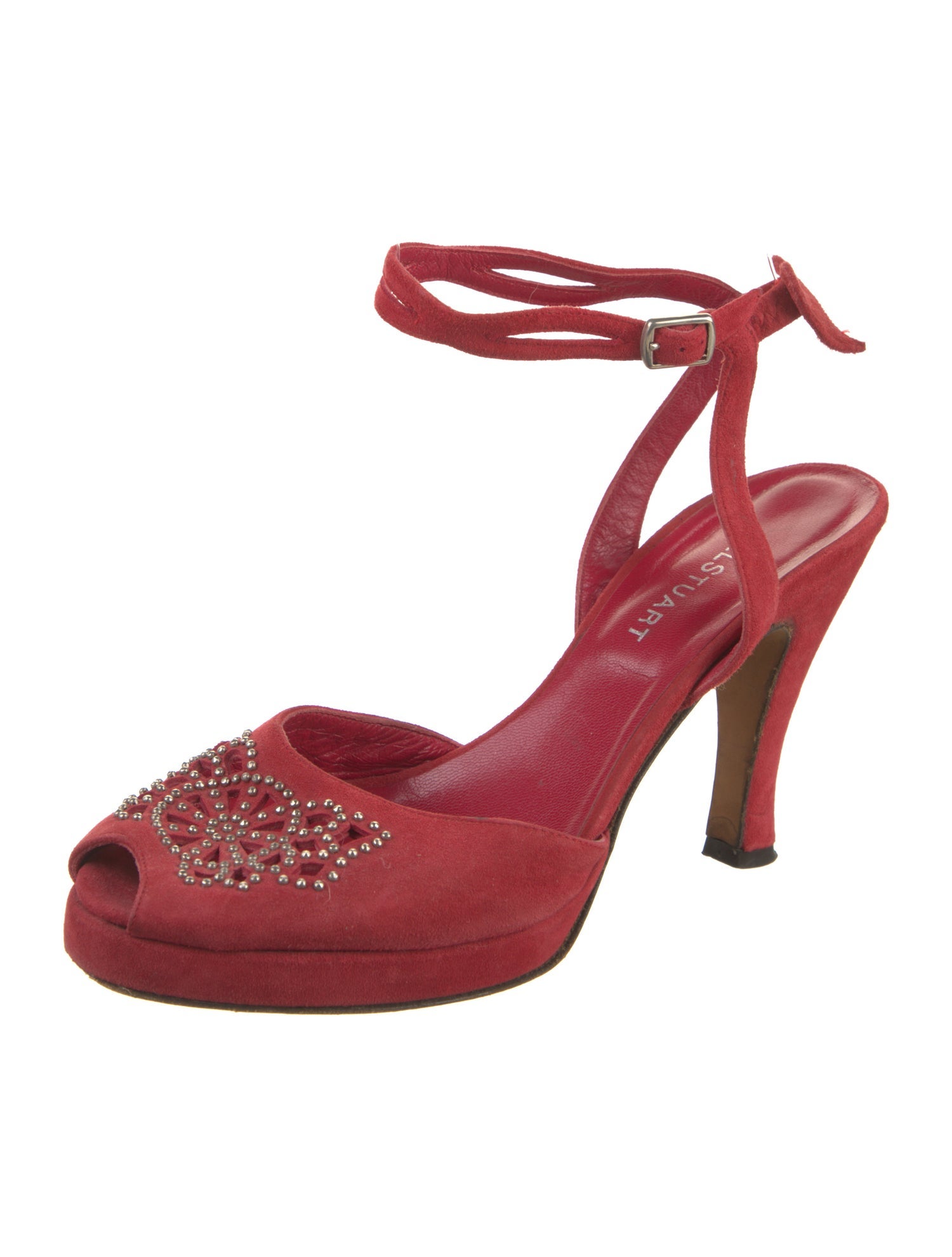 Jill Stuart Suede Beaded Accents Slingback Pumps