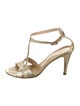 Jill Stuart Leather Animal Print T-Strap Sandals
