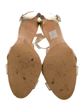 Jill Stuart Leather Animal Print T-Strap Sandals