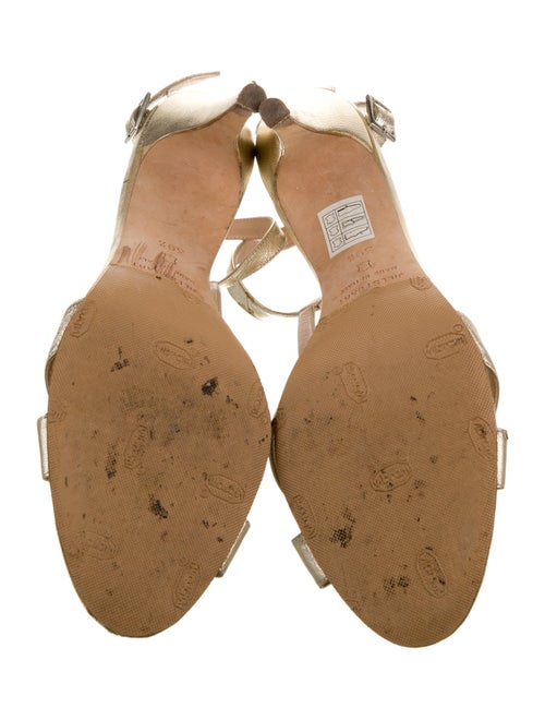 Jill Stuart Leather Animal Print T-Strap Sandals