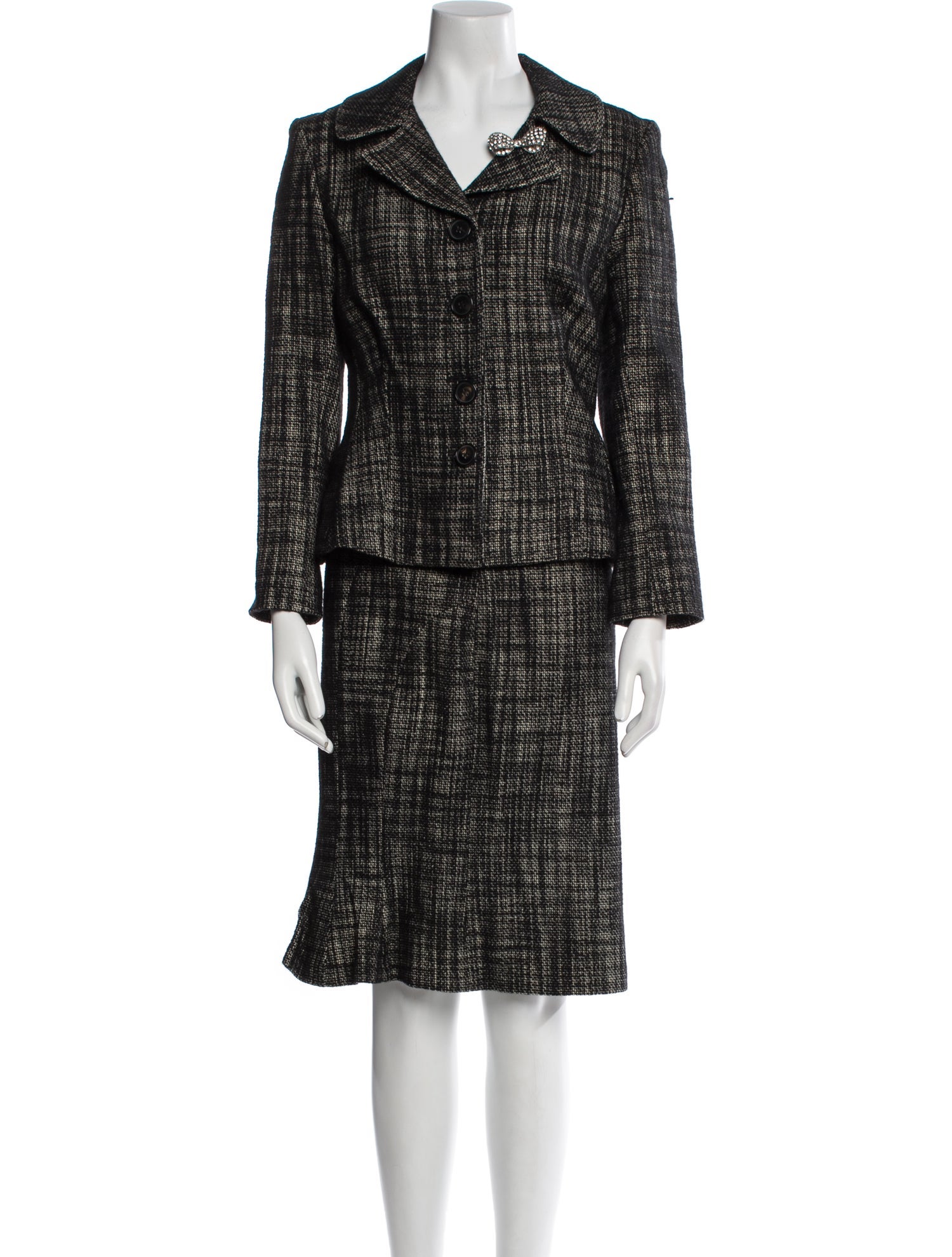 Jill Stuart Printed Crystal Embellishments Skirt Suit