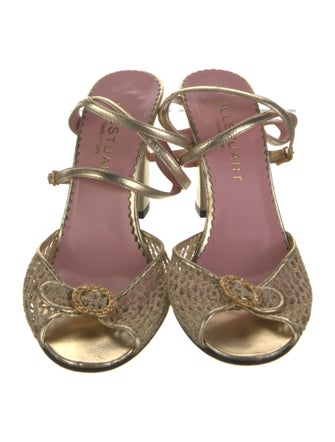 Jill Stuart Leather Animal Print Sandals