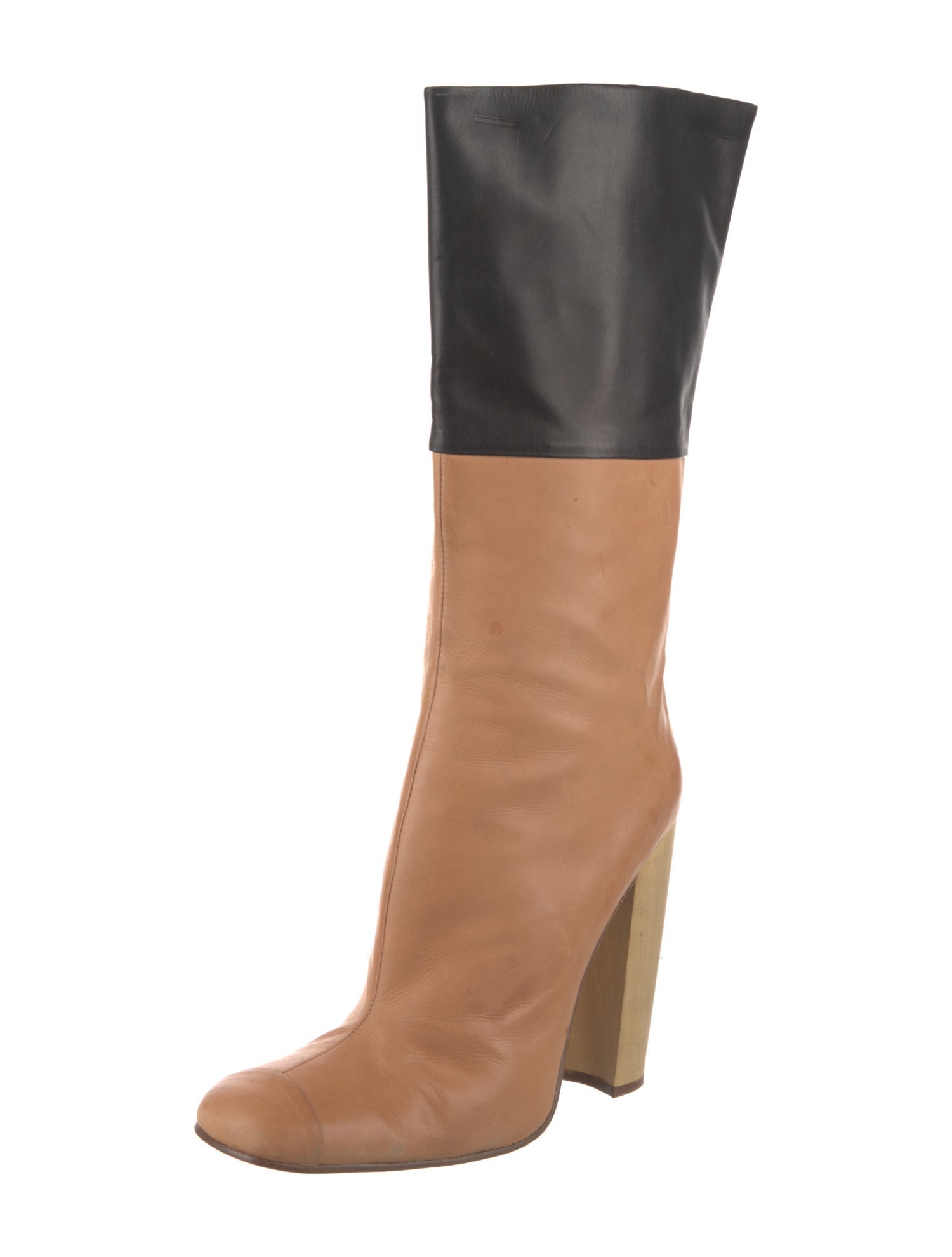 Jill Stuart Leather Colorblock Pattern Boots