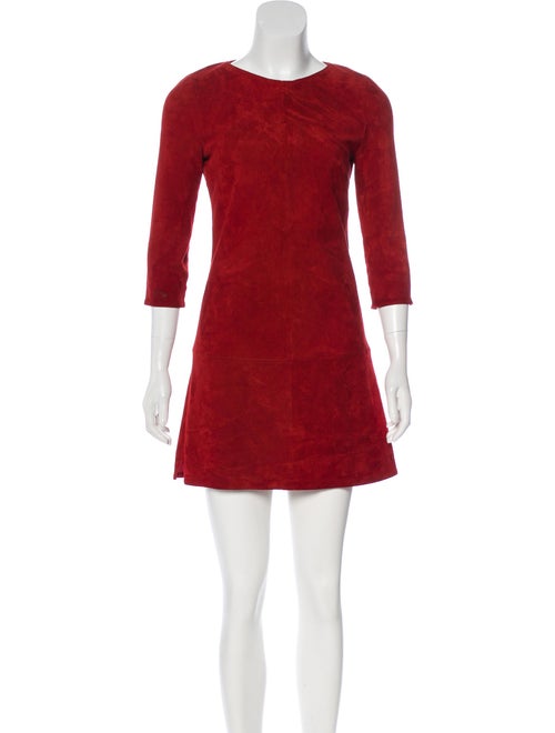 Jitrois Suede Mini Dress red