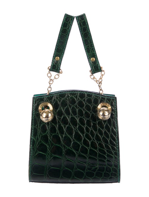 Jitrois Crocodile Belt Bag green
