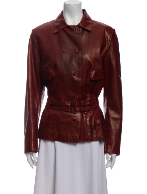 Jitrois Leather Evening Jacket Red
