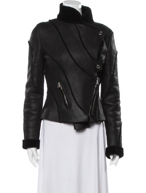 Jitrois Shearling Biker Jacket Black