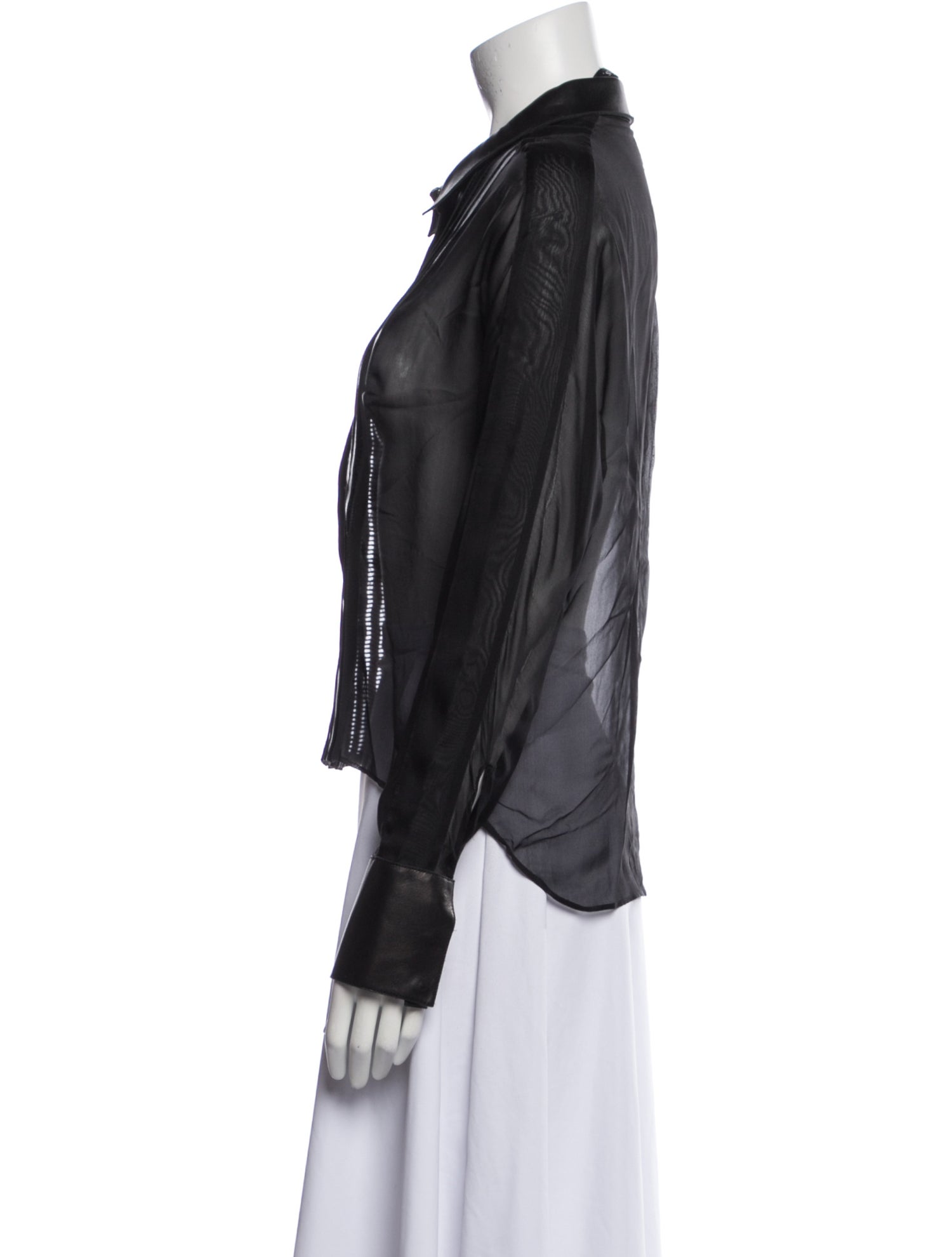 Jitrois Silk Long Sleeve Button-Up Top