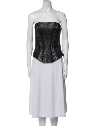 Jitrois Leather Strapless Crop Top