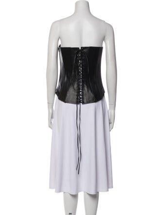 Jitrois Leather Strapless Crop Top