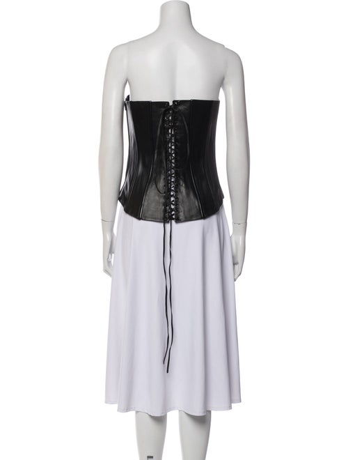 Jitrois Leather Strapless Crop Top