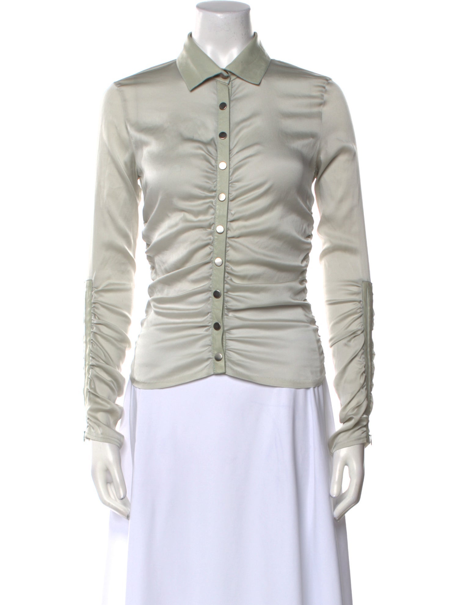 Jitrois Late 2000's - Early 2010's Silk Button-Up Top