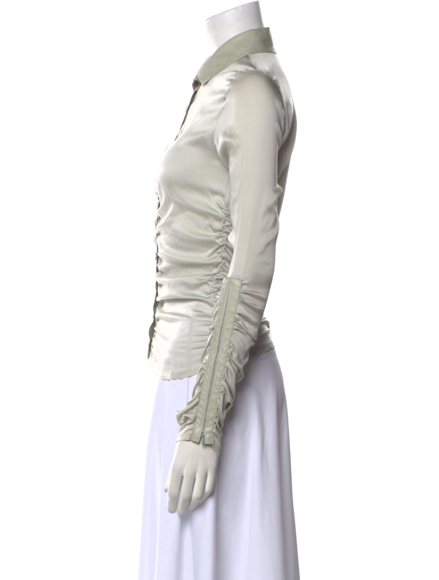 Jitrois Late 2000's - Early 2010's Silk Button-Up Top