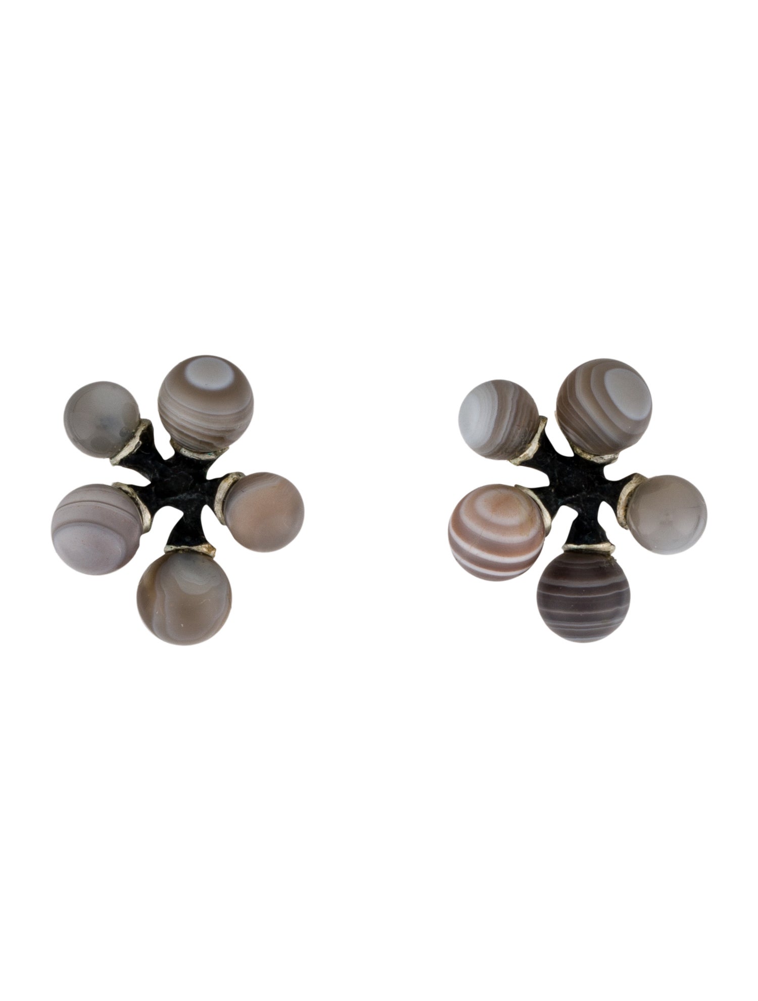 John Iversen Agate & Moonstone Micro Jacks Stud Earrings